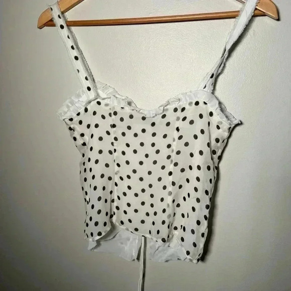 NWOT ZARA CONTEMPORARY POLKA DOR  BLOUSE XS - Picture 8 of 8